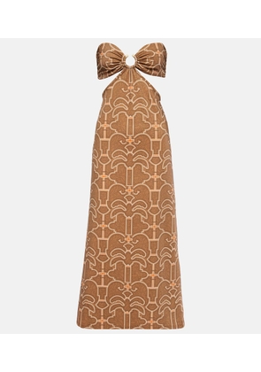 Johanna Ortiz Ring-detail cutout printed maxi dress
