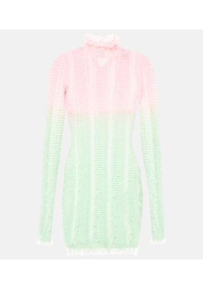 Roberta Einer Angel printed tulle-trimmed minidress