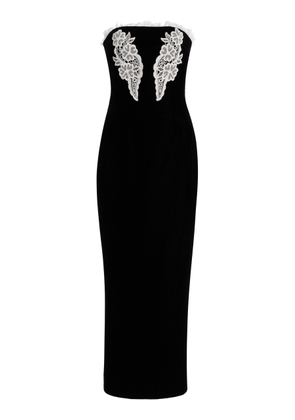 Rodarte Exclusive Floral-Appliquéd Velvet Maxi Dress - Moda Operandi
