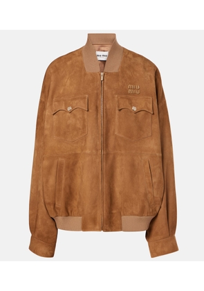 Miu Miu Logo suede jacket