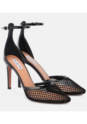 Alaia Leather-trimmed mesh pumps