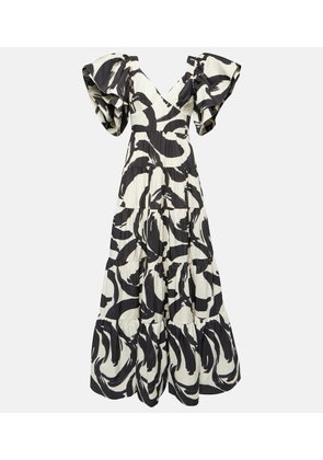 Rebecca Vallance Pompidou printed taffeta maxi dress