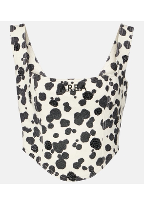 Area Dalmatian embellished denim corset