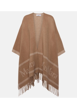 Max Mara Logo jacquard wool poncho
