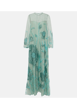 Costarellos Yesenia embroidered tulle gown