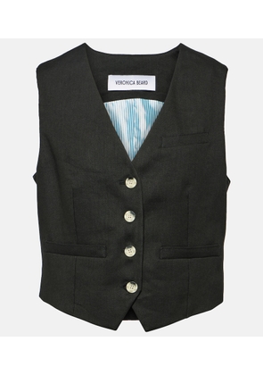 Veronica Beard Bennett linen-blend twill vest
