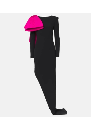 Safiyaa Ines bow-detail faille gown