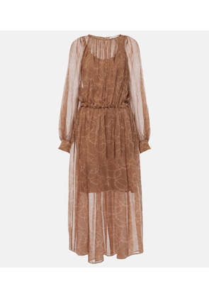 Max Mara Sheer silk georgette midi dress