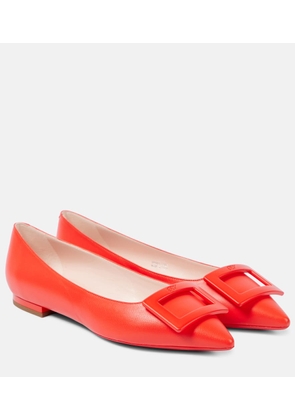 Roger Vivier Gommettine Ball leather ballet flats