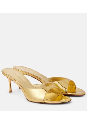 Amina Muaddi Jeanne 60 metallic leather mules