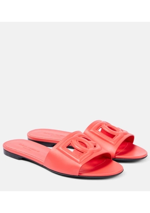 Dolce&Gabbana Logo leather slides