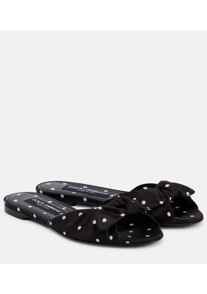 Dolce&Gabbana Polka-dot satin mules