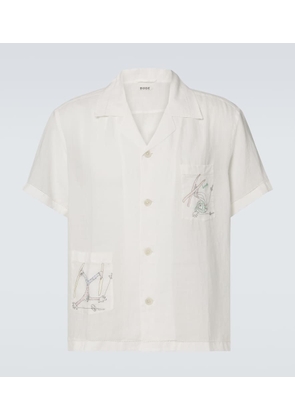 Bode Skiers linen bowling shirt