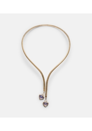 Marina B Trisolina 18kt gold necklace with blue chalcedony and diamonds