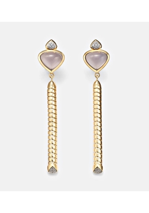 Marina B Trisolina 18kt gold drop earrings with chalcedony and diamonds