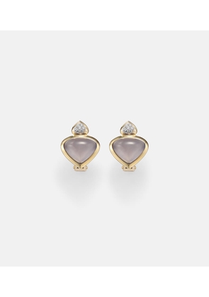 Marina B Trisolina 18kt gold earrings with blue chalcedony and diamonds