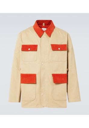 Bode Corduroy-trimmed cotton twill field jacket