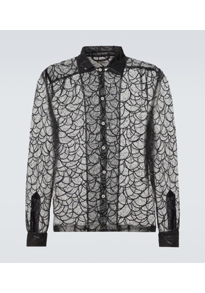 Bode Pewter Shoal sequined mesh shirt