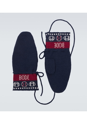 Bode Knitted jacquard alpaca mittens