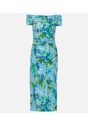 Carolina Herrera Ruched off-shoulder midi dress
