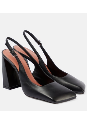 Amina Muaddi Charlotte 95 leather slingback pumps