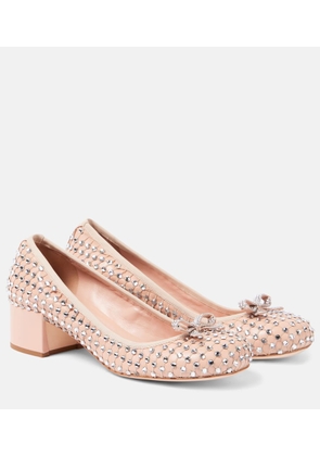 Rene Caovilla Crystal-embellished leather pumps