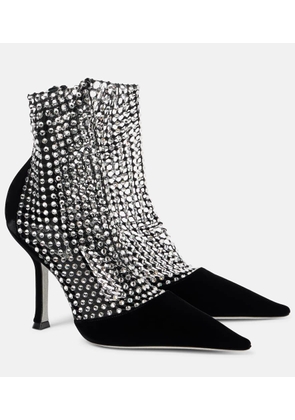 Rene Caovilla Galaxia embellished velvet ankle boots