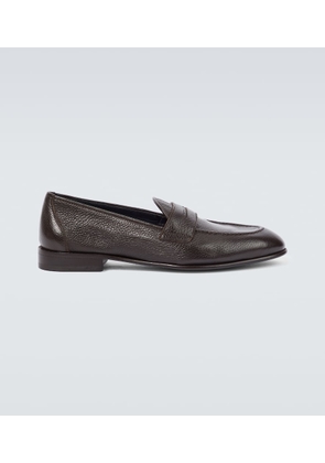 Brioni Appia grained leather penny loafers