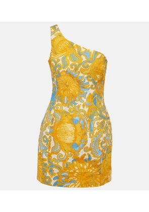 La DoubleJ Bold Shoulder printed cotton minidress