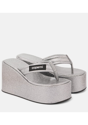 Coperni Glitter wedge thong sandals