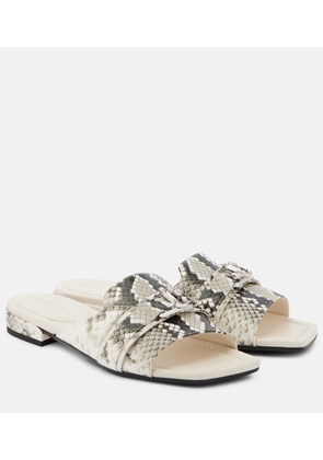 Jimmy Choo Nako snake-effect leather slides