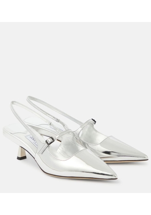 Jimmy Choo Didi 45 metallic leather slingback pumps