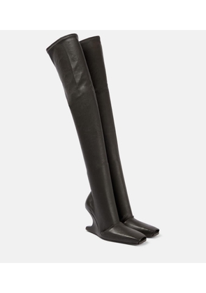 Rick Owens Cantilever leather over-the-knee boots