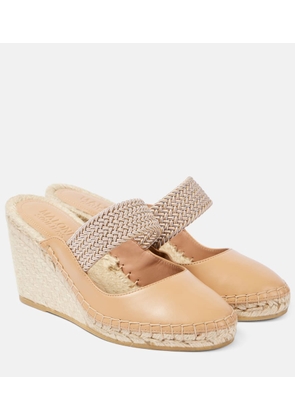 Malone Souliers Siena 70 leather espadrille wedges