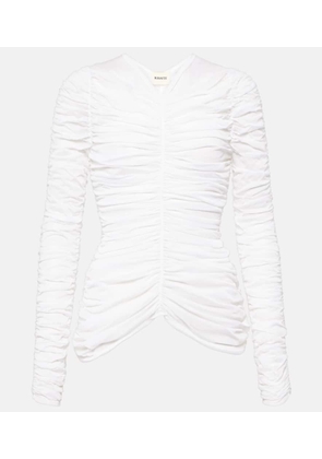 Khaite Haven ruched silk-blend top