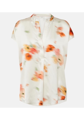Vince Floral silk satin blouse