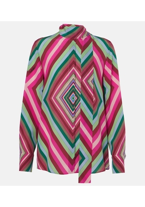Valentino Tie-neck silk crepe de chine shirt