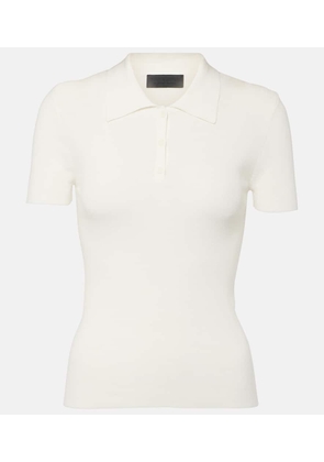 Nili Lotan Ribbed-knit cotton polo shirt