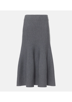 Khaite Odil knitted wool-blend midi skirt