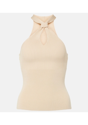 Simkhai Andrea ribbed-knit halterneck top