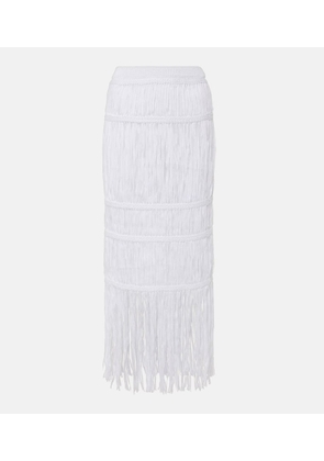 Simkhai Yarra fringed cotton midi skirt