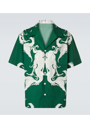 Valentino Printed cotton poplin bowling shirt