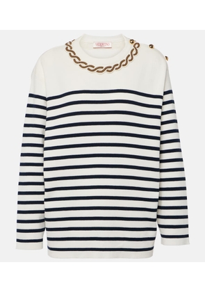 Valentino Embroidered cotton sweater