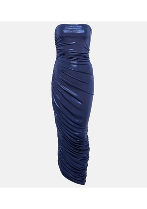 Norma Kamali Diana ruched metallic gown