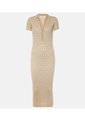 Valentino Toile Iconographe lame jacquard midi dress