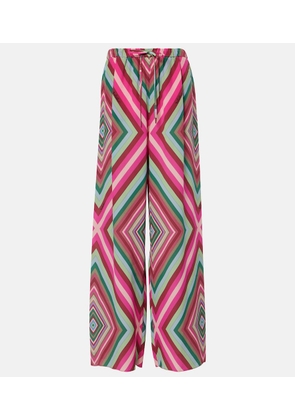 Valentino Printed silk palazzo pants