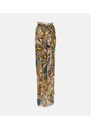 Jean Paul Gaultier Papillon printed beach cover-up