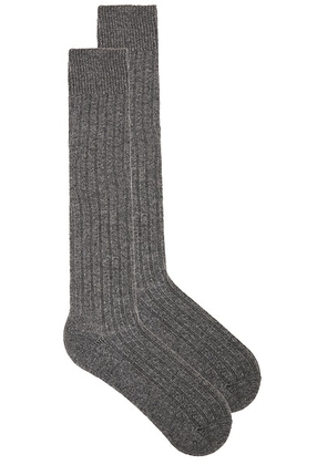 SWEDISH STOCKINGS Bodil Chunky Knee High Socks in Grey - Grey. Size 36-38 (also in ).