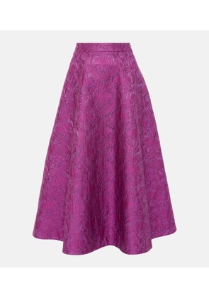 Valentino Floral brocade midi skirt