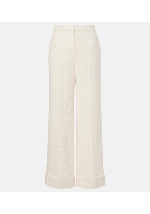 Valentino Sequined tweed wide-leg pants